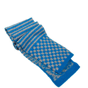 SONIA RYKIEL SKY BLUE & GRAY KNIT SCARF | MENS SIZE 105CM